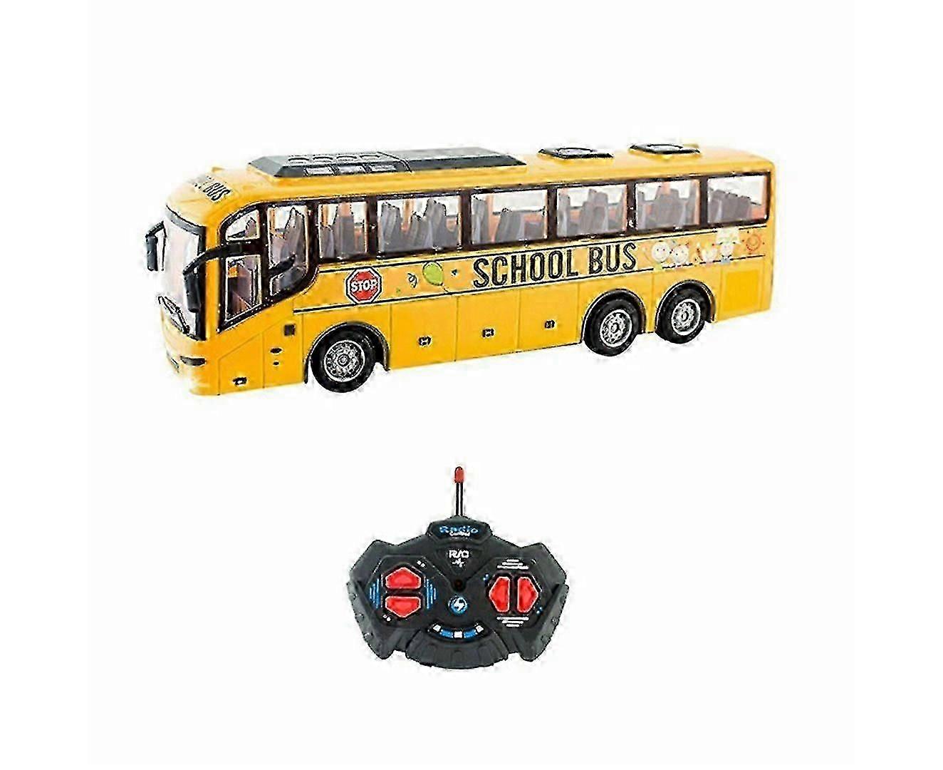 Remote Control Bus All Directions Driving RC School Bus Electronic Vehicle Toy With LED Lights-Yellow