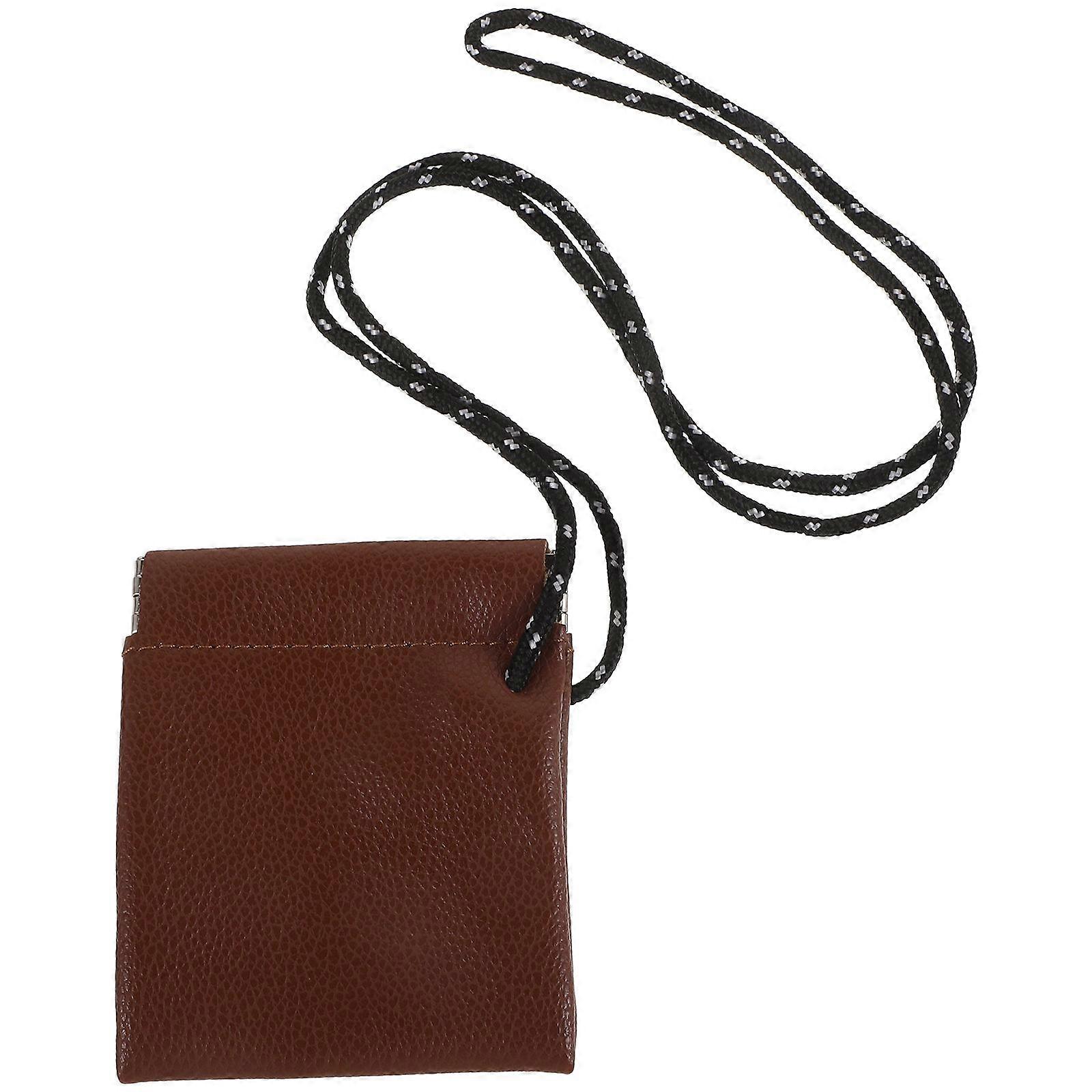 Earbuds Case for Storage Portable Neck Pouch Lightweight PU Bag