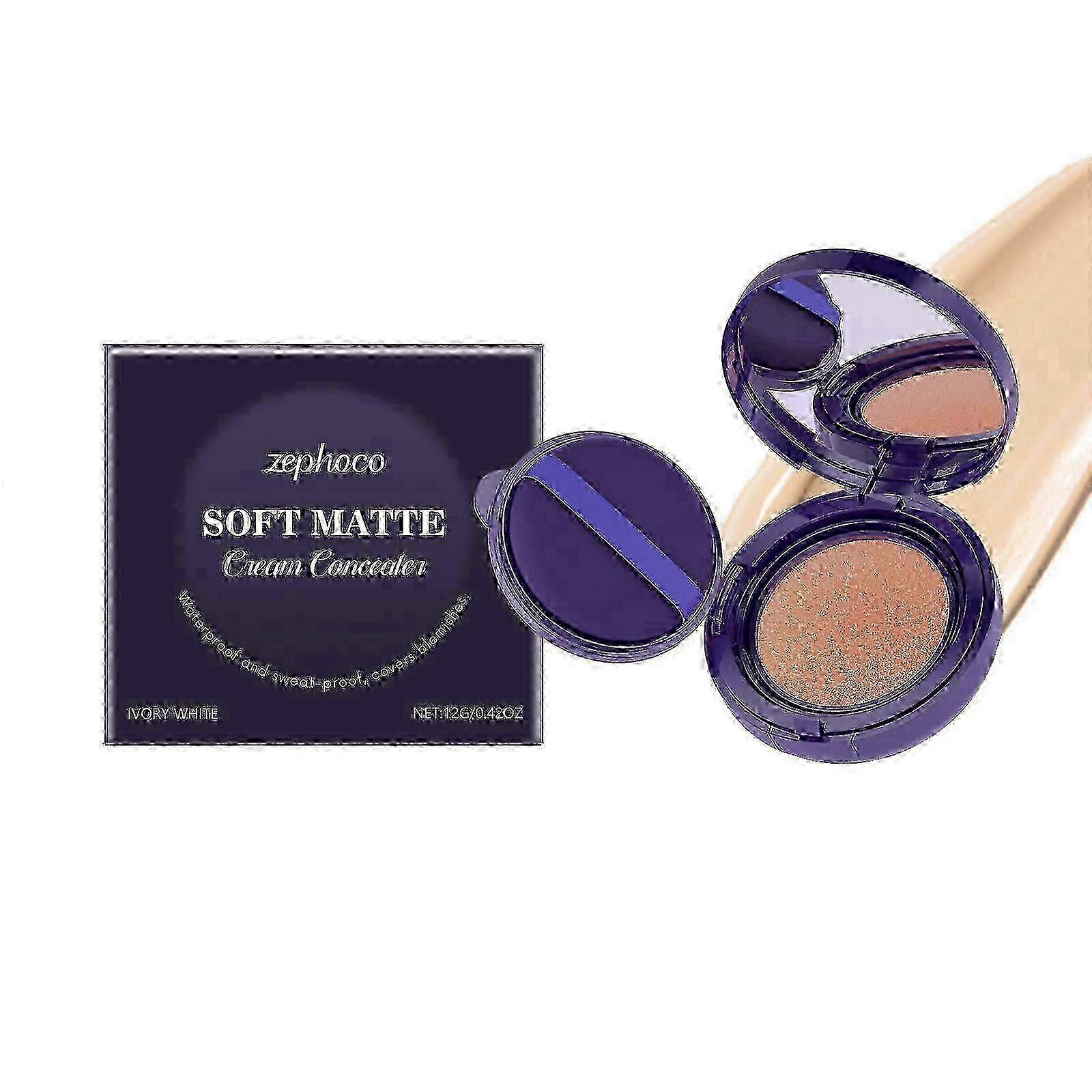 Soft Matte Cream Concealer, Waterproof Foundation, Lightweight & Natural, Full Coverage, Hydrating Long-Lasting Concealer