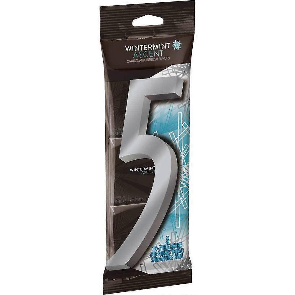 Wrigley's 5 Gum Multipack, Wintermint Ascent, Sugarfree, 3 Pack