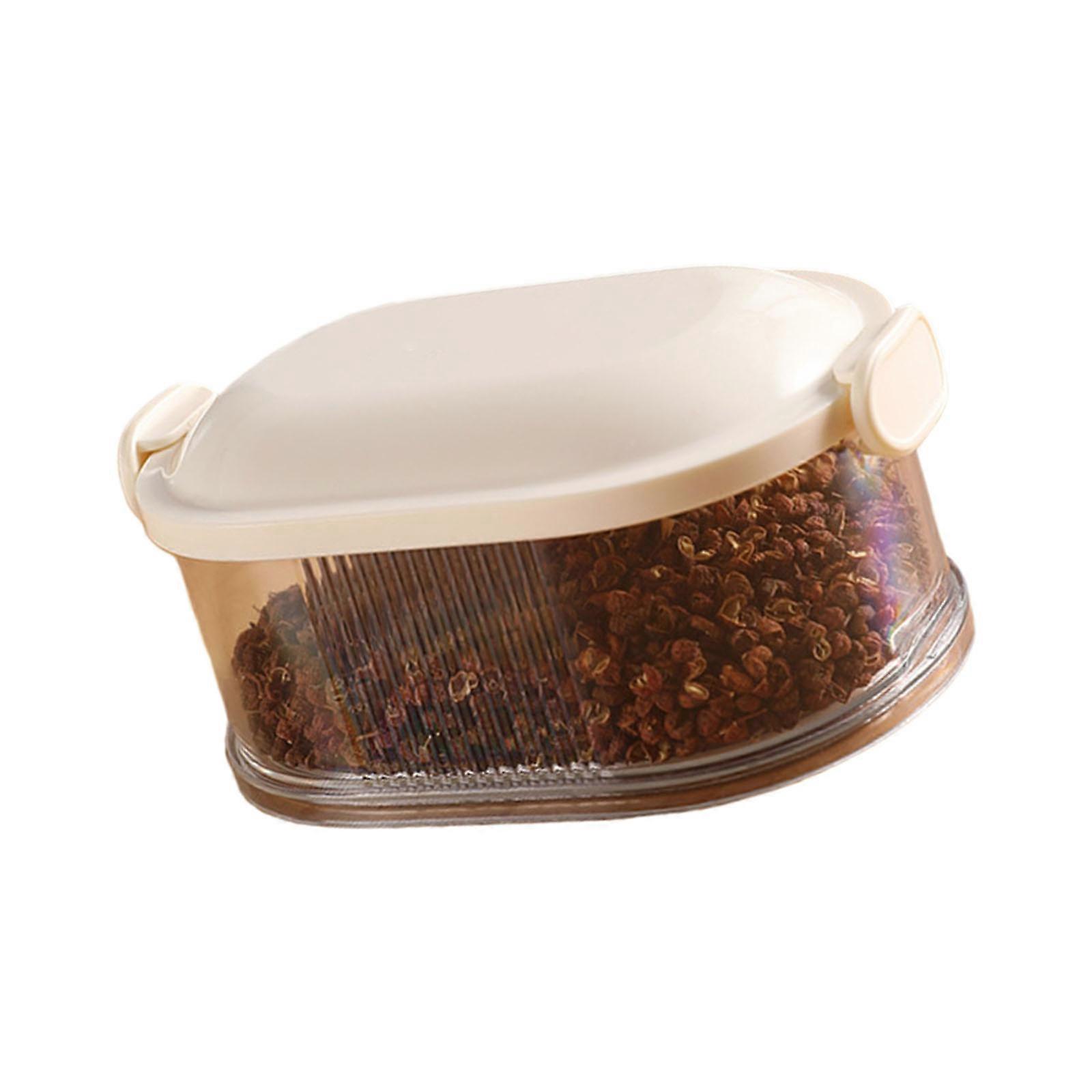 Stackable Kitchen Spice Container With Divided Compartments Transparent Cover Home Organization Solution  1