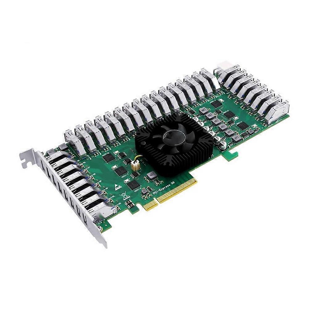 PCI-E to USB 3.0 Adapter Card 8-Channel 32-Port Camera Video Acquisition and Group Control PCIe Expansion Card