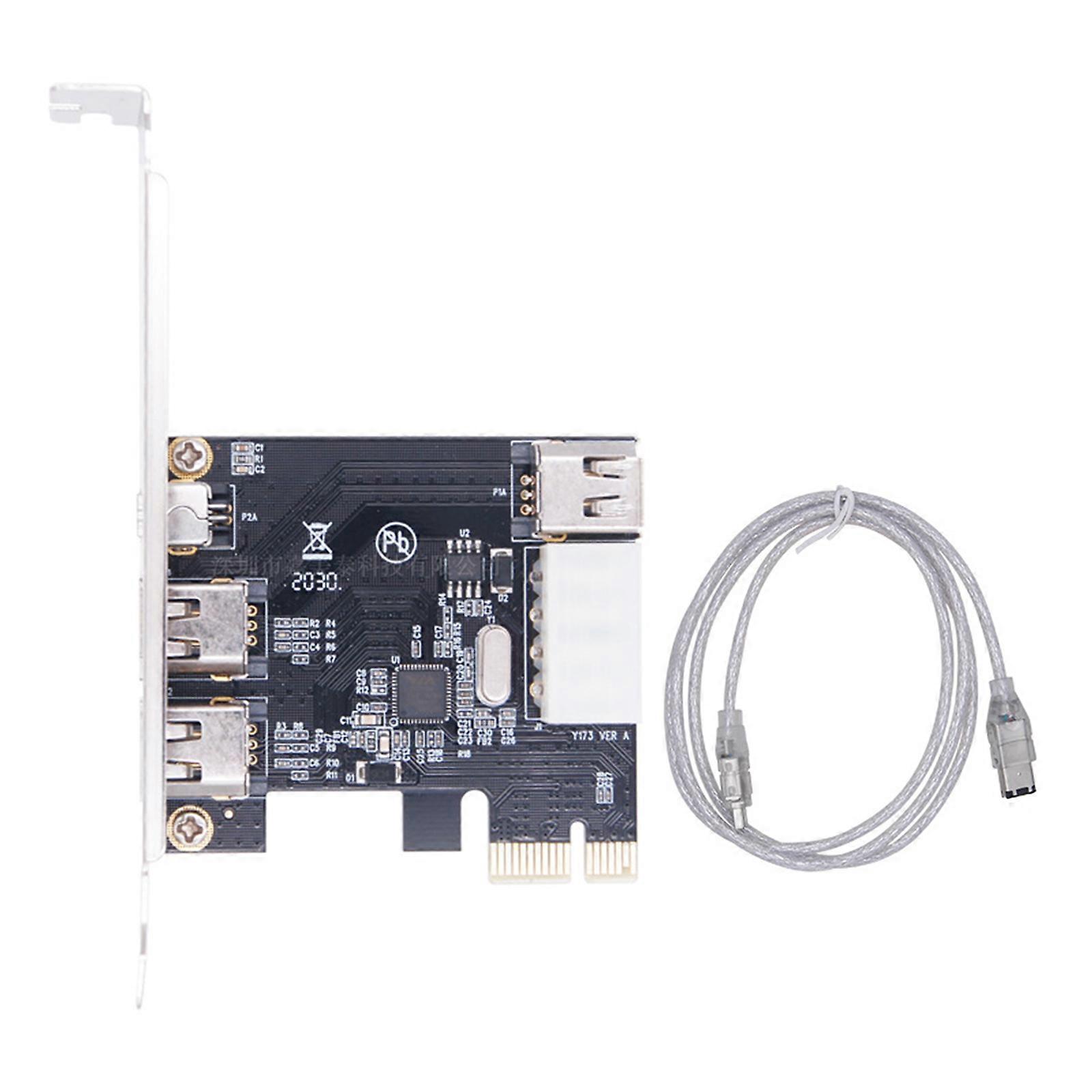 4 Port PCIE X1 to 1394 Expansion Card PCIE 1X to 1394 4-Port Video Capture Card Support 1440x1080 for Desktop PC Multicolor