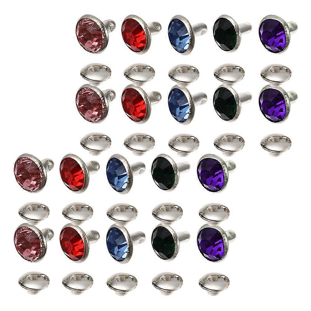 Colorful Rivets Studs for DIY Making Includes 100Pcs Rhinestone Studs for Crafts