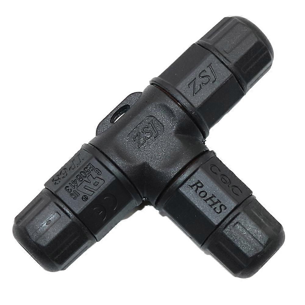 ZSJ M20 LP68 Waterproof Connector T Shape 3 Way 4 Core Junction Box Connector Outdoor Extension Cord Connector 600V