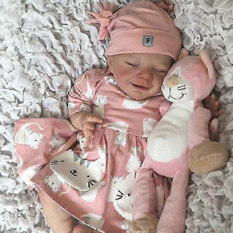 Poupée en silicone lavable Silicagel Poupée mignonne douce comme un vrai bébé facile à entretenir 20 pouces