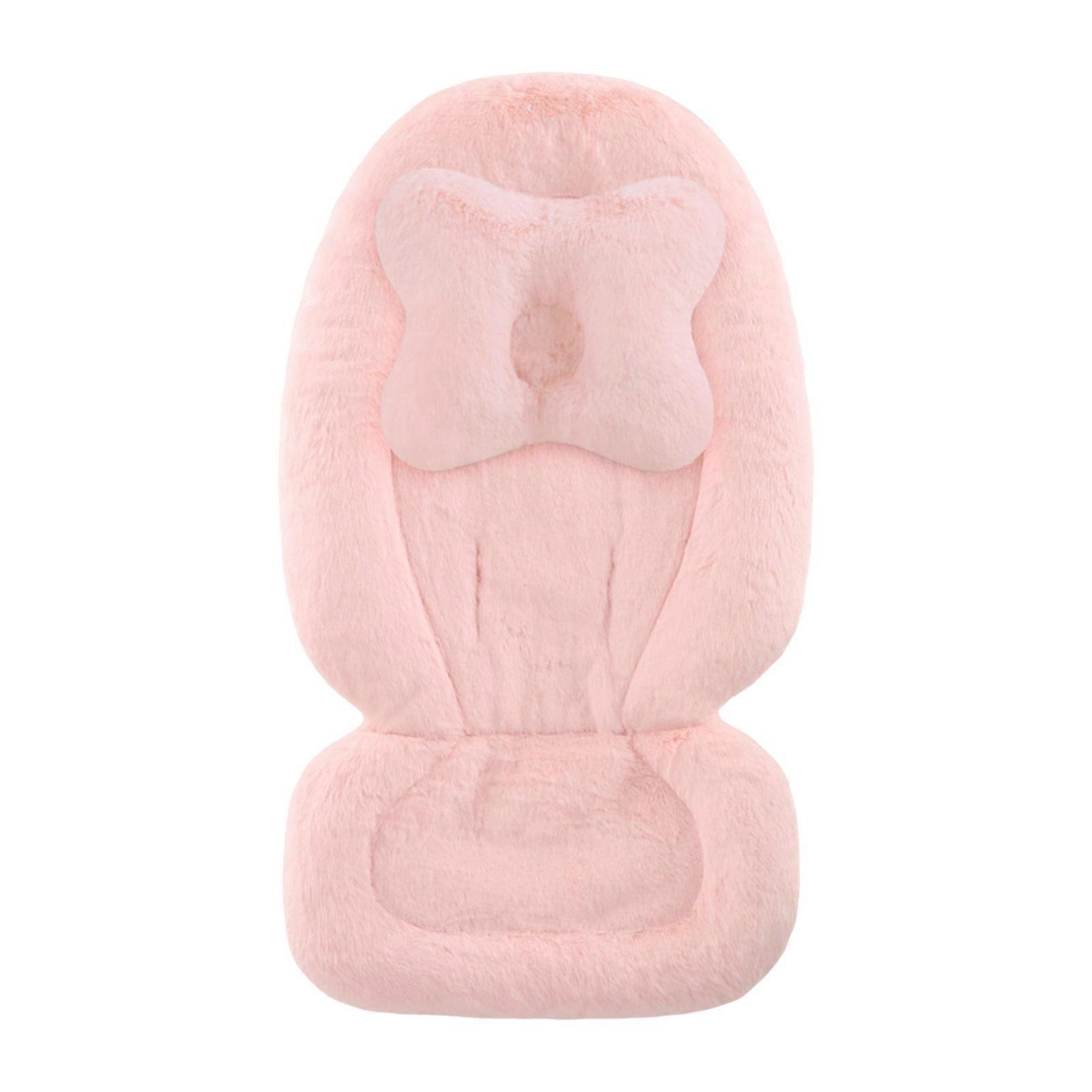 Breathable Rabbit Plush Strollers Seat Insert Seat Cushion Protector Moisture Wicking Design Enjoy Daily Comfort  Pink