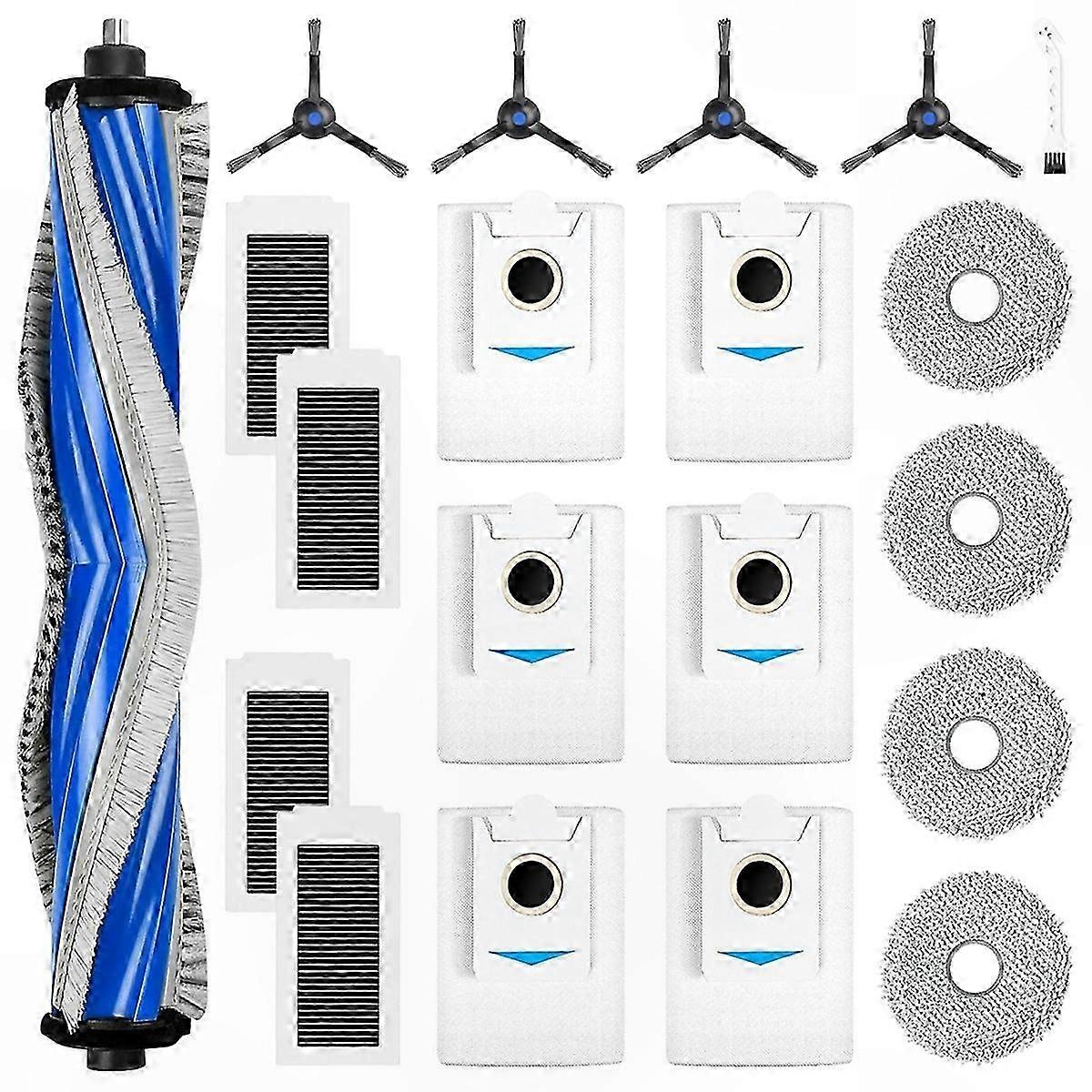 Replacement Parts for Robot Vacuum Cleaner: Main Brush, Side Brush, HEPA Filter, Mop Cloth, Dust Bags-Compatible with Multiple Models