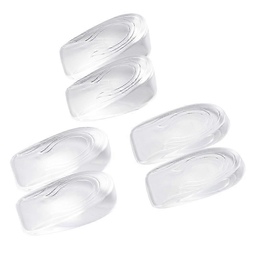 3 Pairs Clear Heel Insert Height Increase Gel Insoles Invisible Heel Lift Insert for Adults(Increased by 1cm/2cm/3cm for Man, 1pc for Each Size)