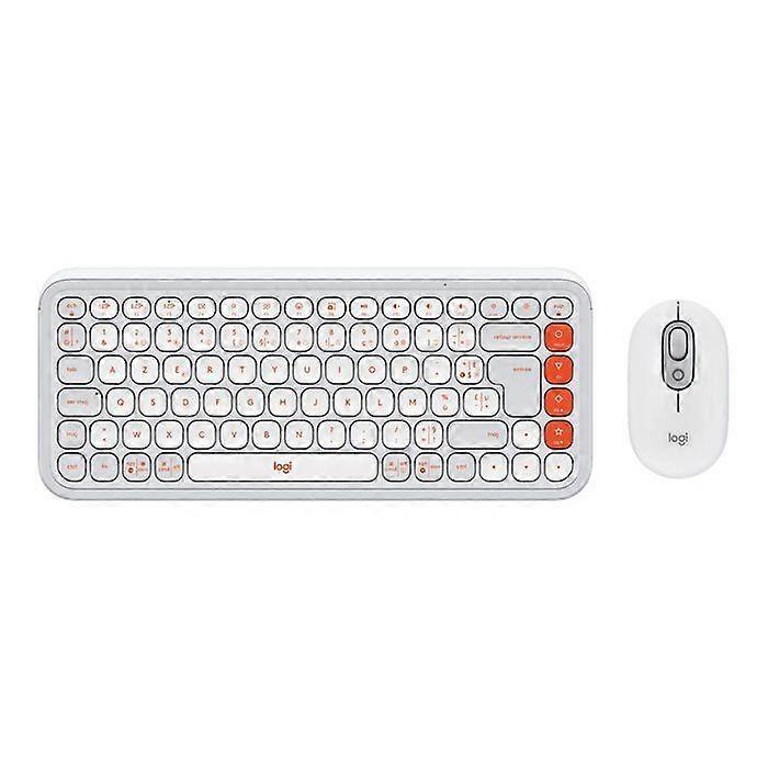 Keyboard Mouse Set - Wireless - Logitech - Pop Icon - AZERTY - White