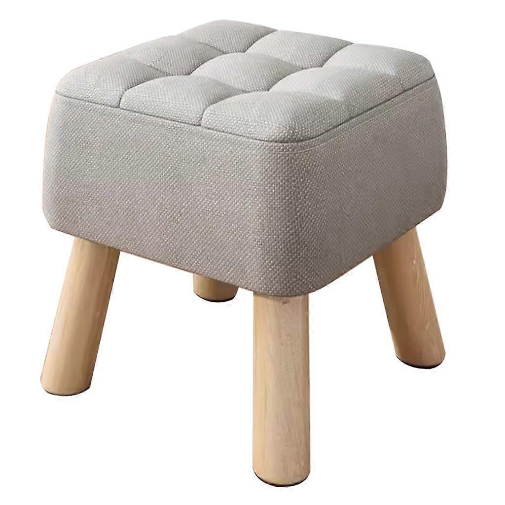 Gray Footrest Stool for Desk with Compact Center Table Design, Shoe Changing Bench for Bedroom or Living Room (34cm)