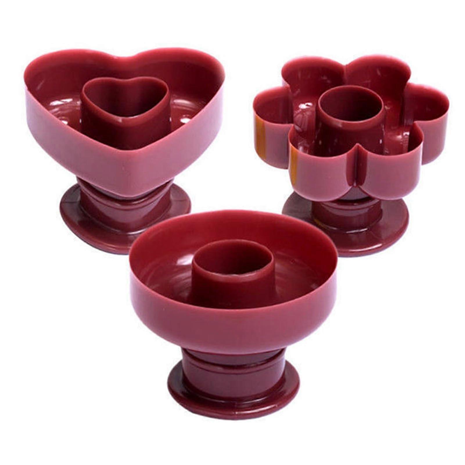 Doughnut Mold Set 3Pcs Food Grade Round Heart Flower Cake Cutter with Smooth Precise Edges