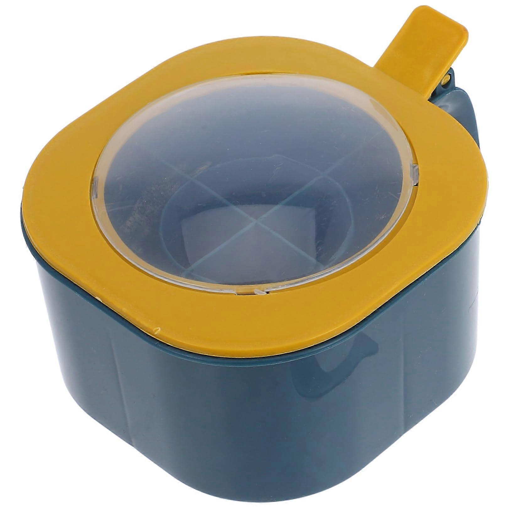 Spice Storage Box 4 Compartment Seasoning Container Set with Airtight Lid and Spoons for Kitchen