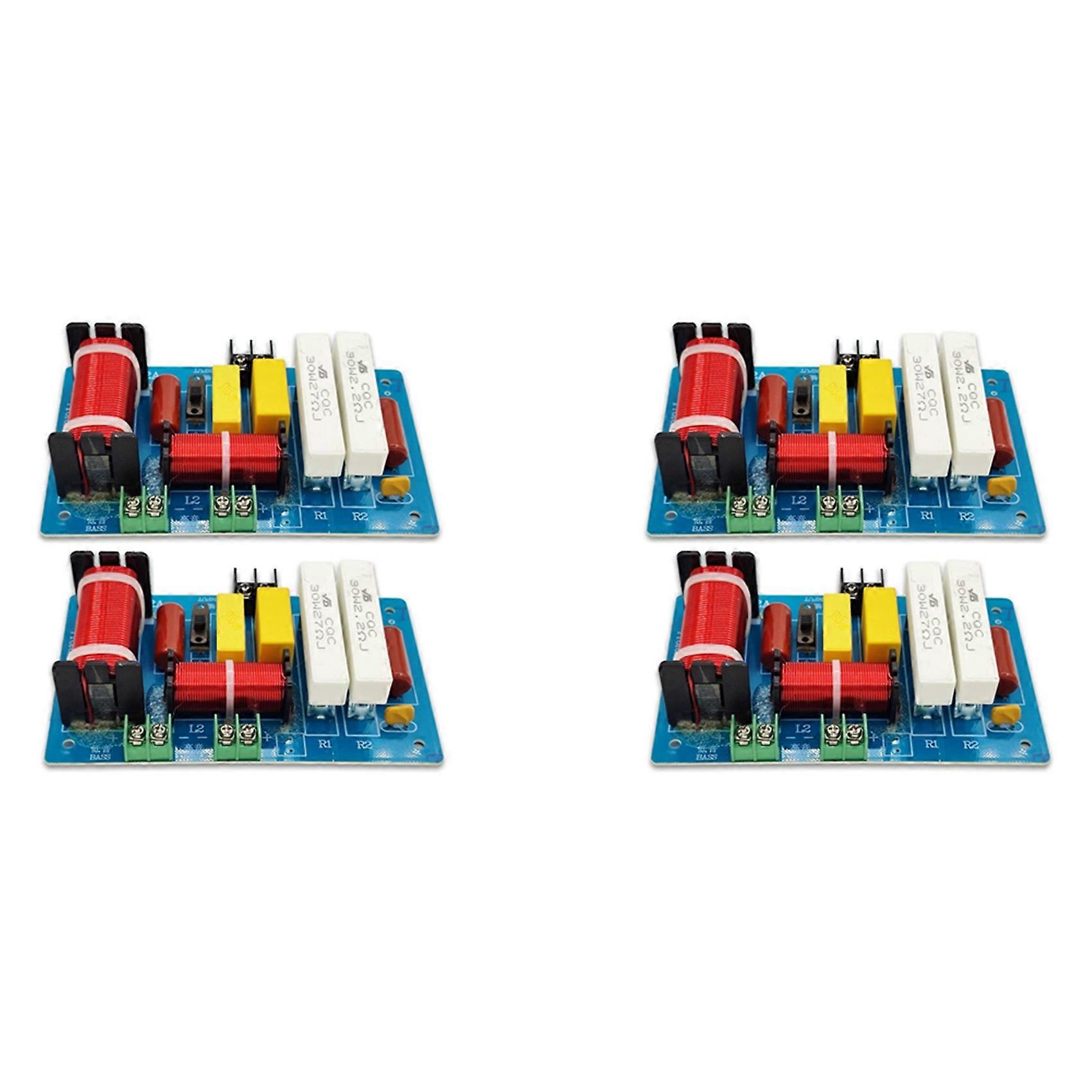 4Pcs PA-2A 2 Ways Speaker Crossover Treble + 450W Pure Bass Subwoofer Frequency Divider Filters DIY for Home