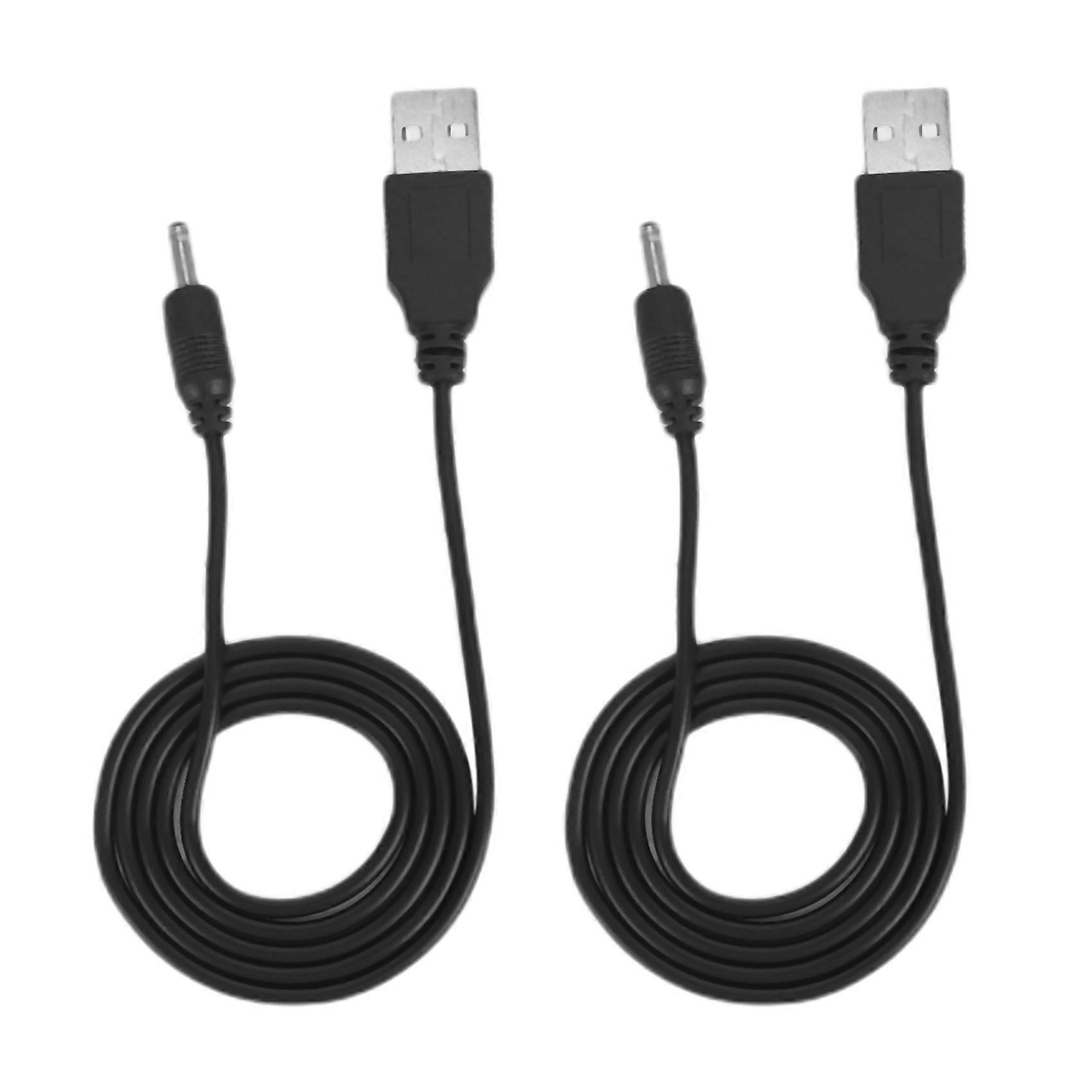 2X USB to 3.5mm Barrel Jack 5V DC Power Cable
