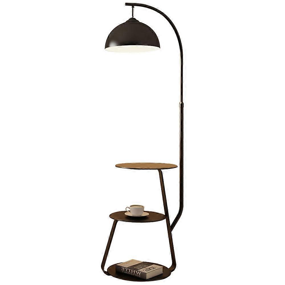 Modern Floor Lamp with Builtin 3Tier Round Table, SpaceSaving Design for Living Room or Bedroom