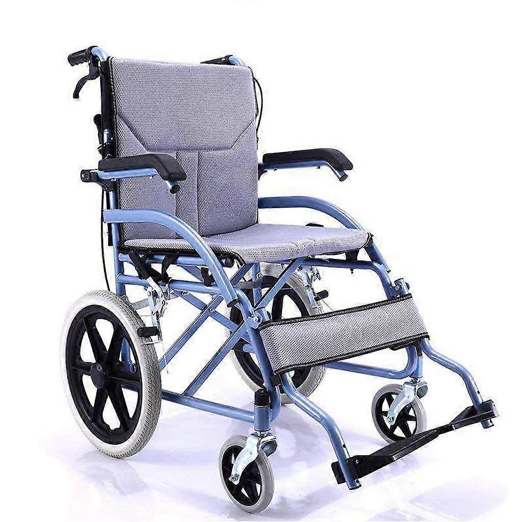 Lightweight Folding Wheelchair with Adjustable Armrests and Footrests for Elderly Adults