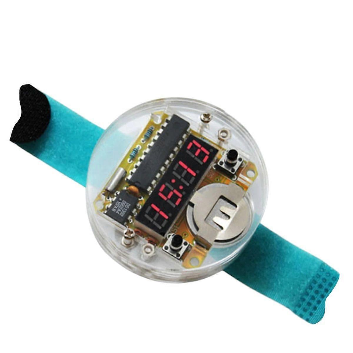 Digital Clock DIY Kit with LED Display, 3V Microcontroller, Precision Time, Transparent Cover