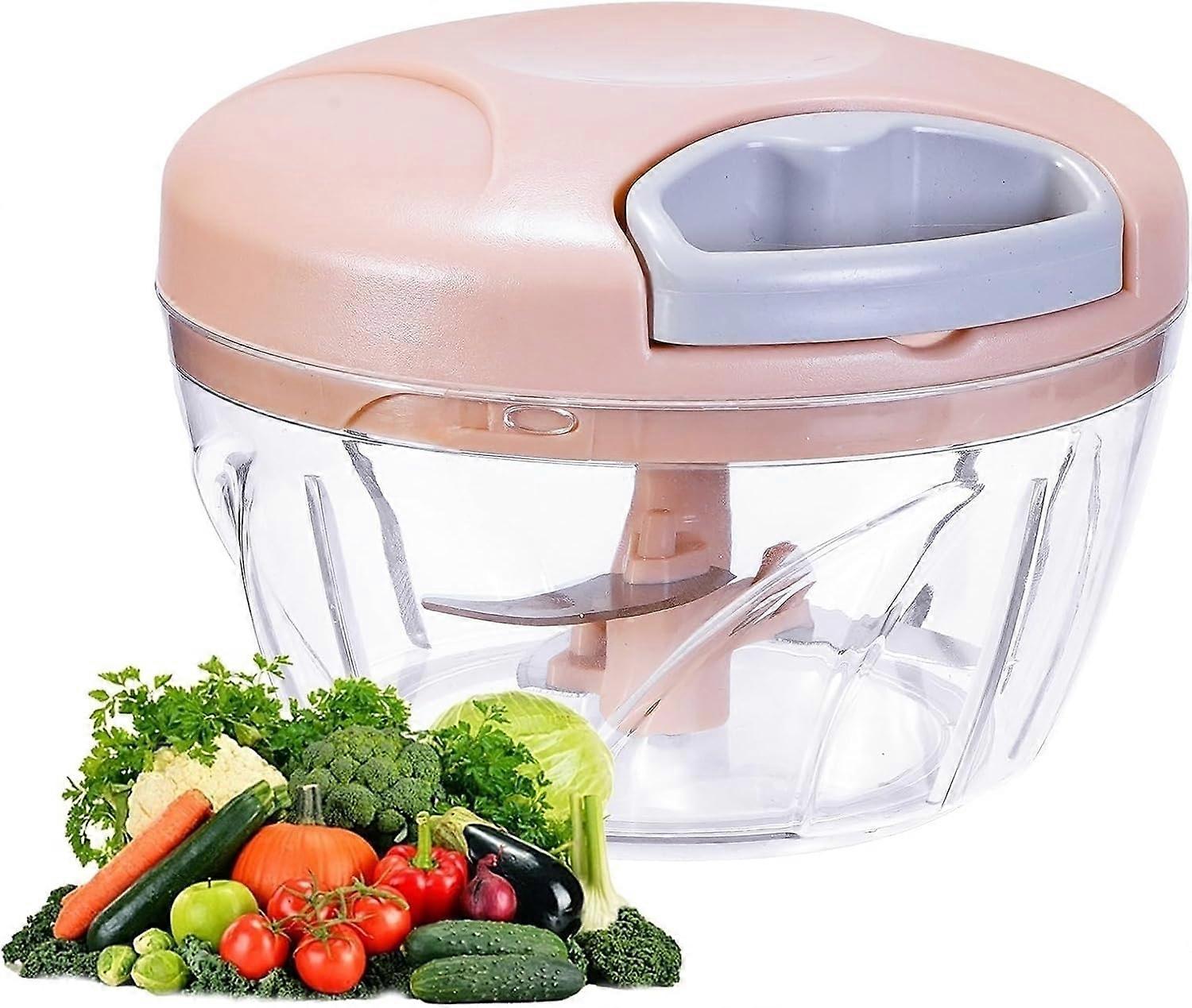 ‌Manual Food Processor Vegetable Chopper, Portable Hand Pull String Garlic Mincer Onion Cutter for Veggies, Suitable for Vegetables, Ginger, Garlic, F