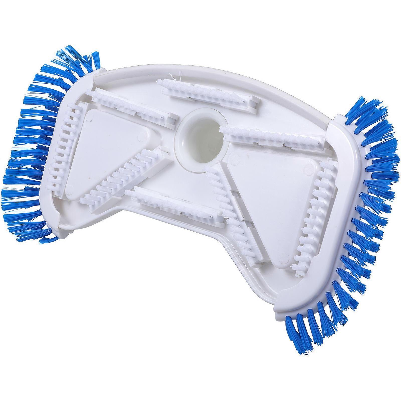 Pool Vacuum Head with Side Brushes for Cleaning 14 Inch White PP Material