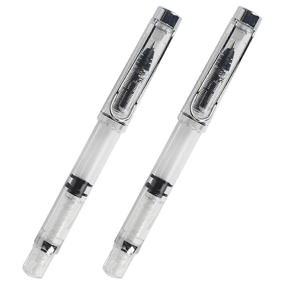 Ink Pen for Writing Use Portable Ink Pen 10Pcs with Lid Design Silver