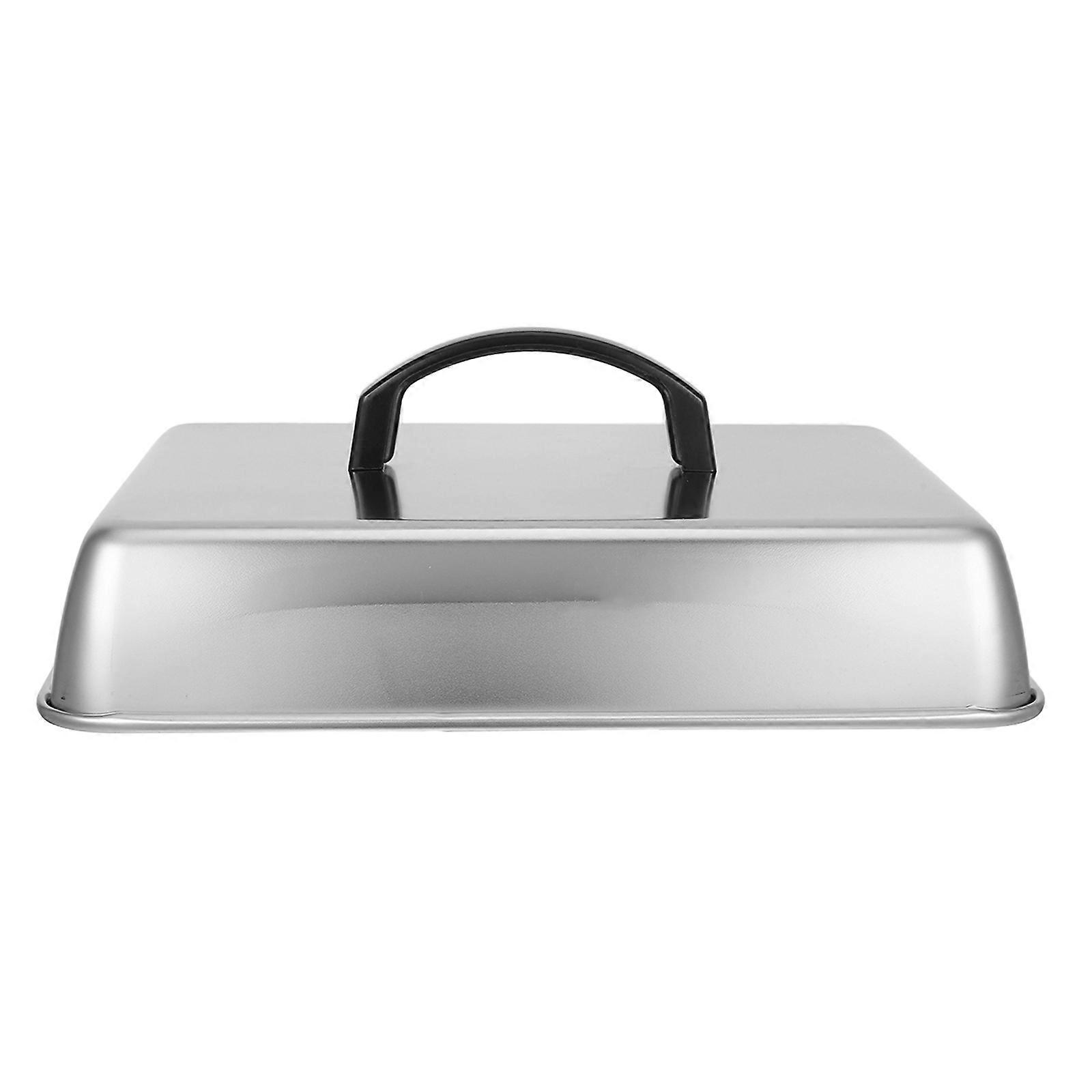 Steaming Lid Rectangular Stainless Steel Basting Cover for Kitchen Use
