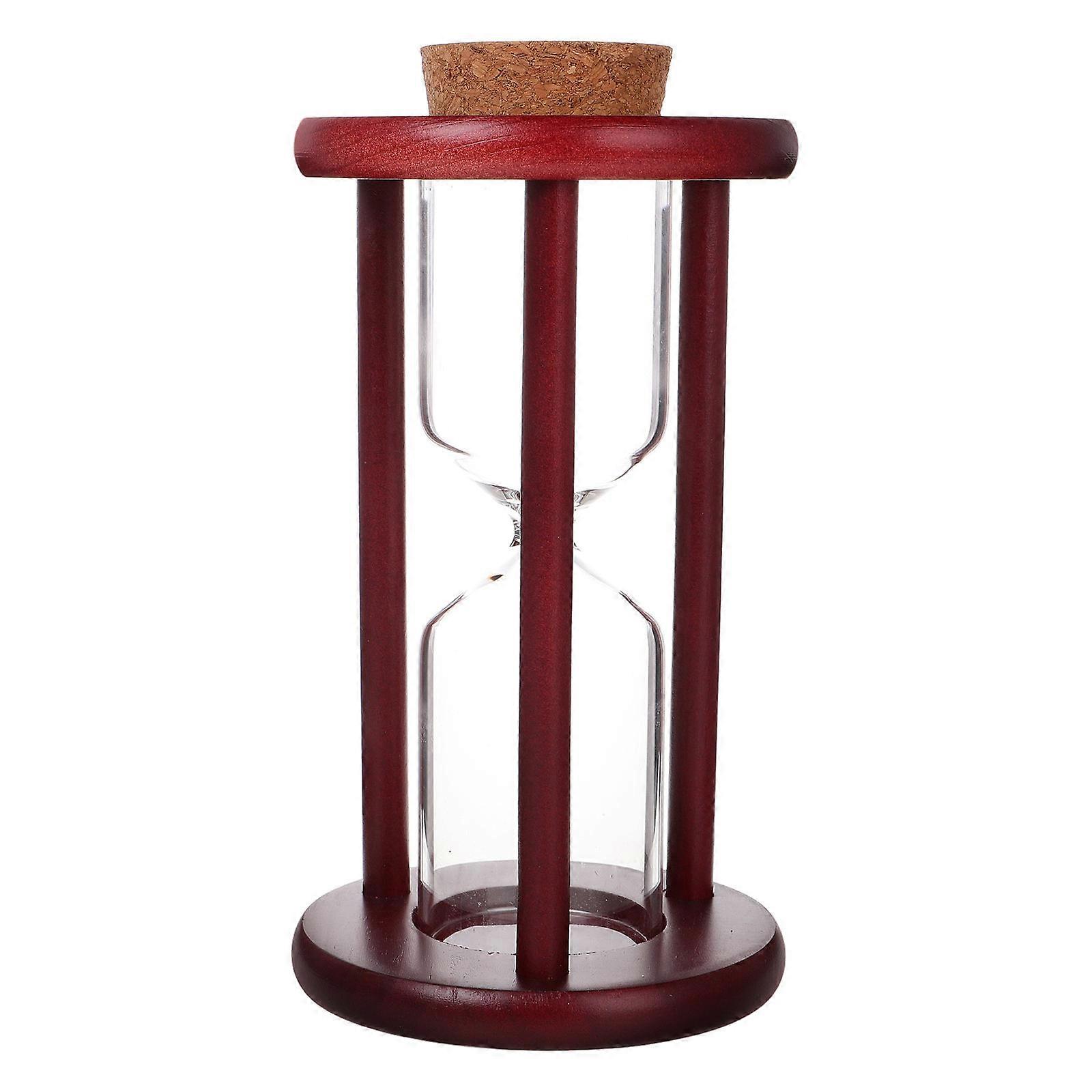 Creative Refillable Hourglass Timer for Decoration DIY Brown Wood