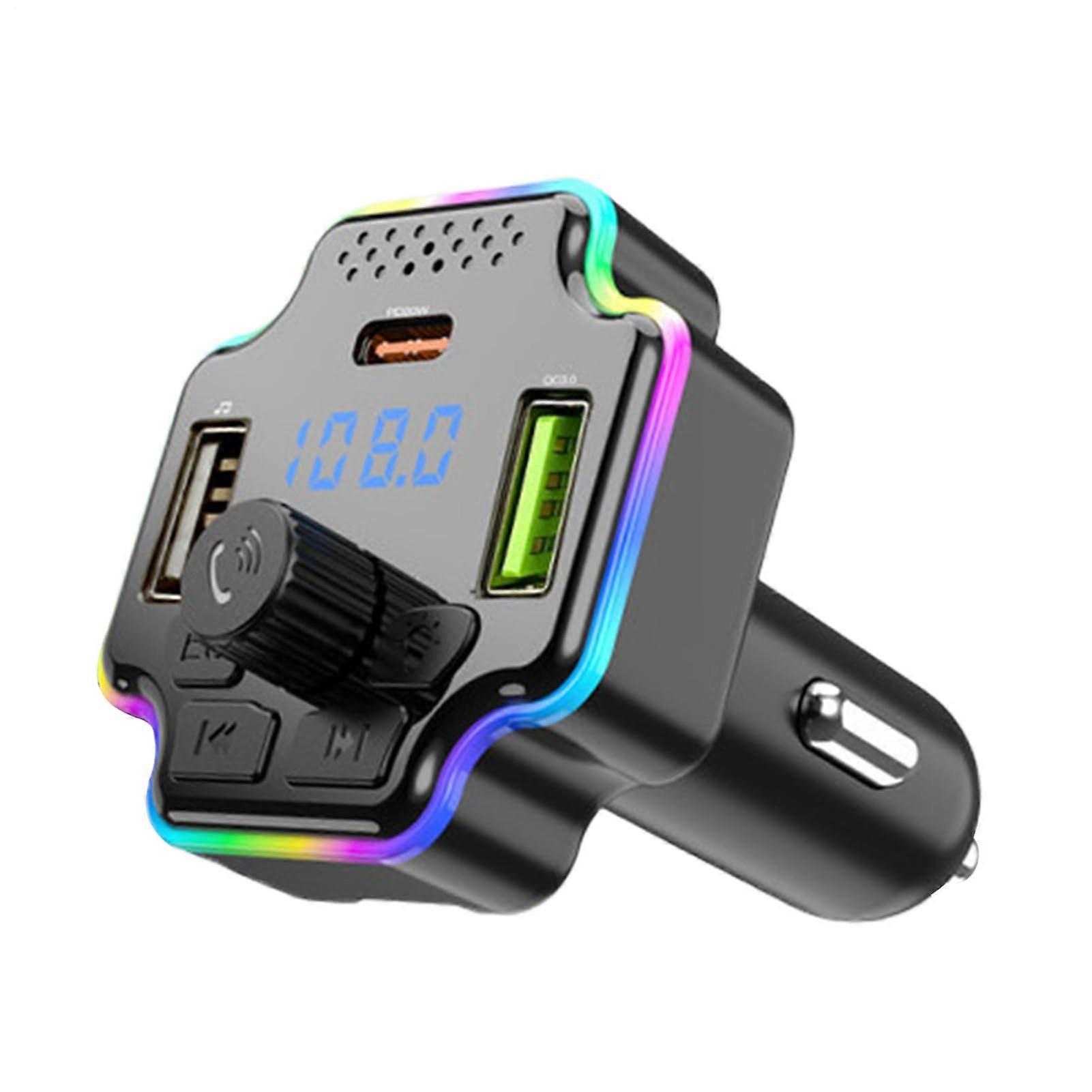 Car FM Transmitter Bluetooth with Dual USB Fast Charging, Clear Calls and Wireless Music Streaming