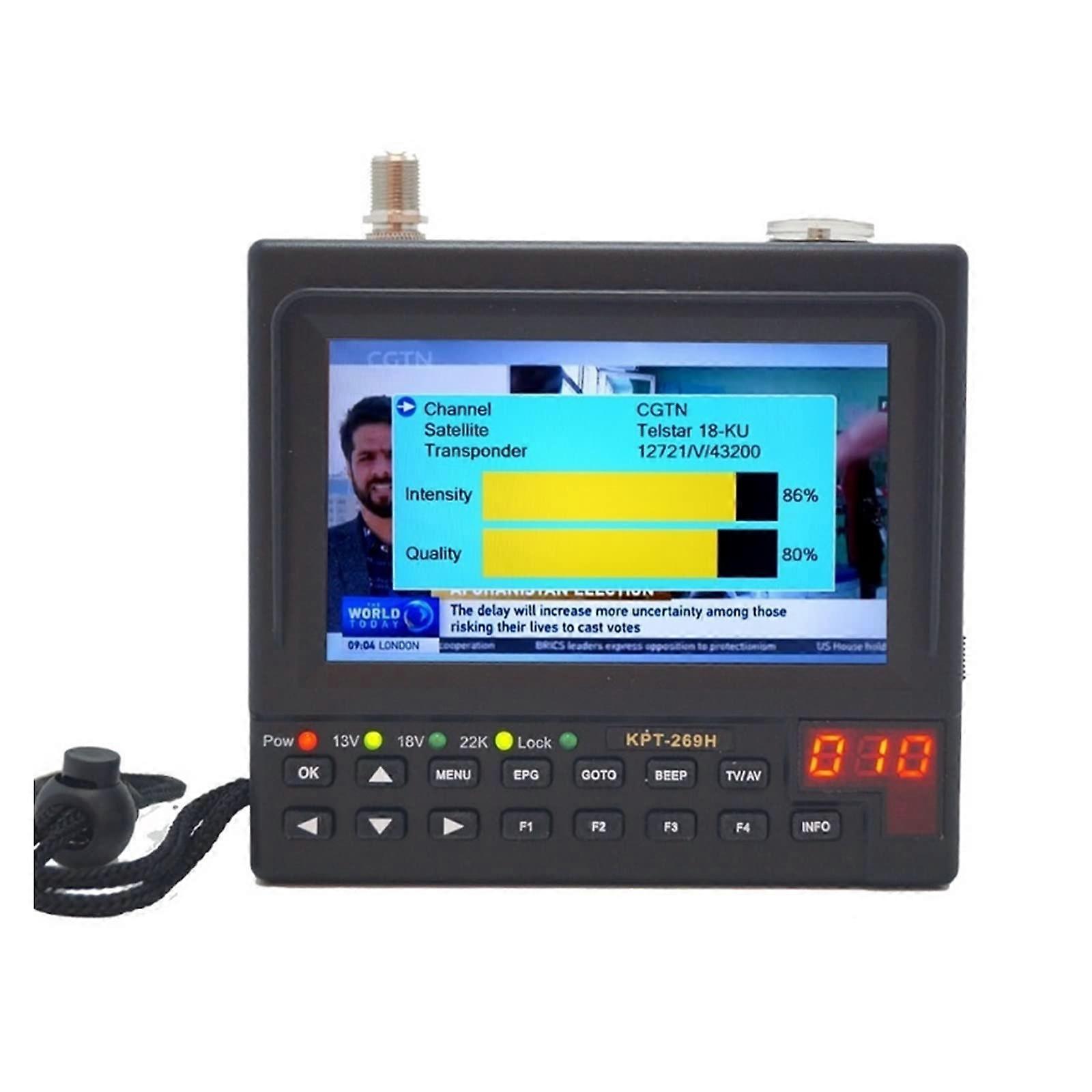 Satellite Finder Meter with 4.3' IPS Display HD DVBS2 TV Receiver Dish Alignment Tool