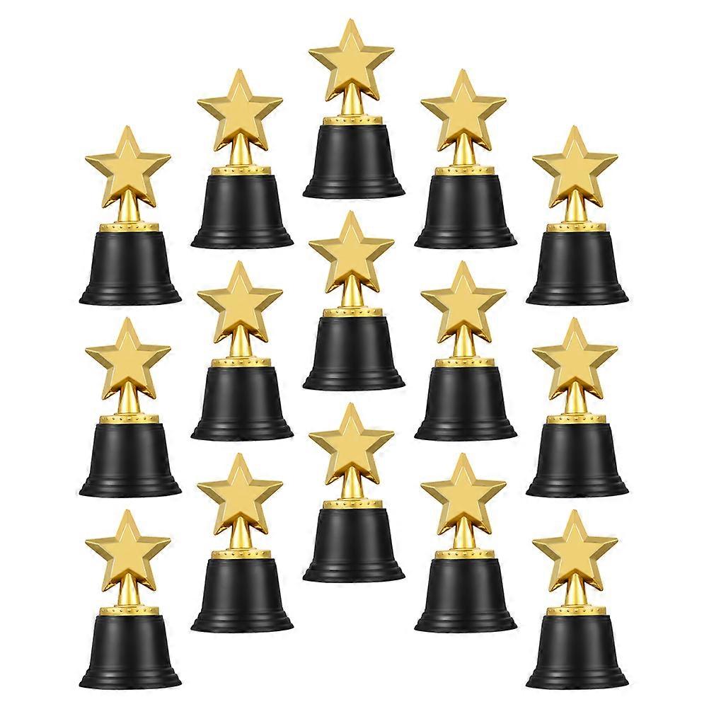 Student Trophy Mini Star Award for School Recognition 15Pcs Gold Plastic