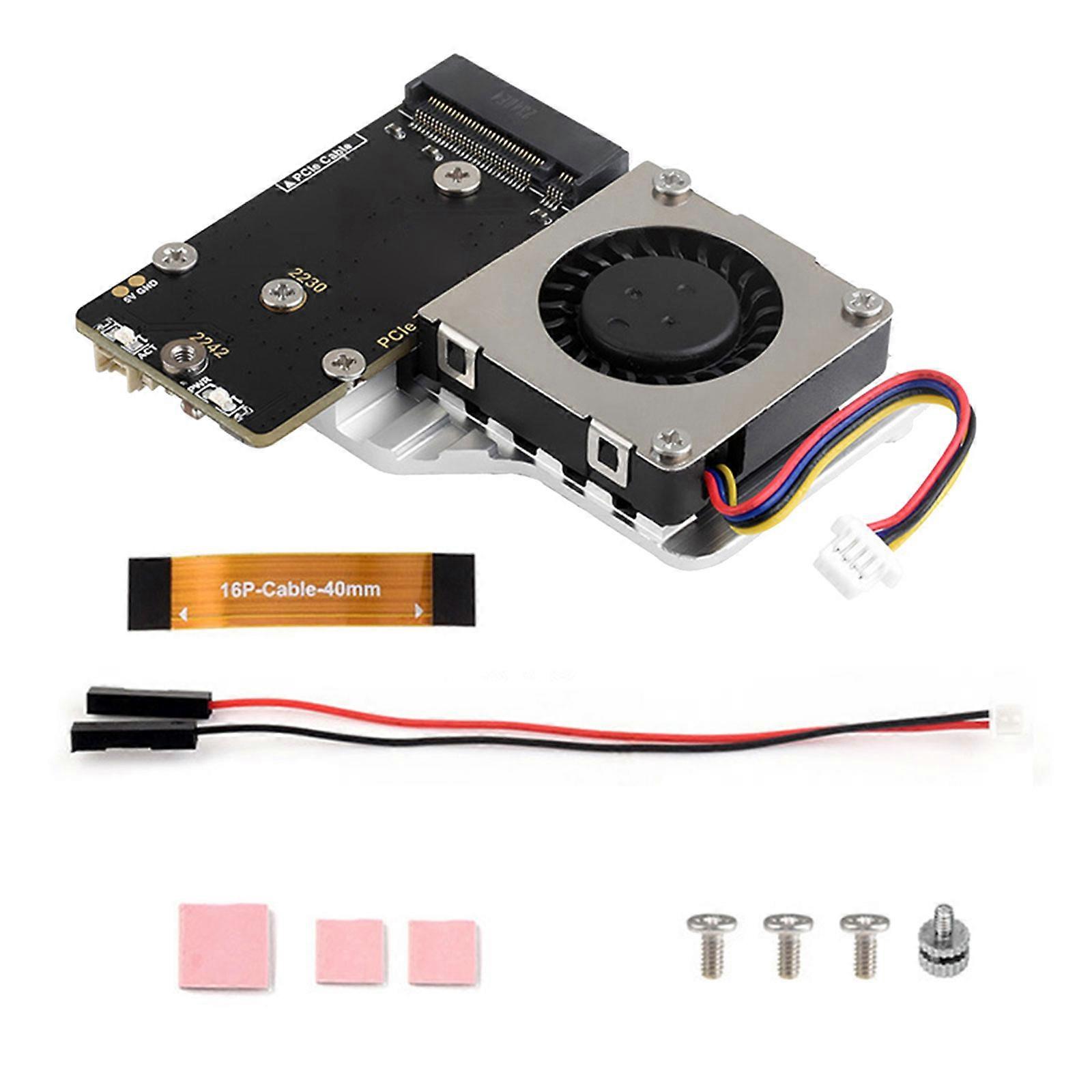 PCIe to M.2 Conversion HAT for Raspberry Pi 5, Enabling Fast Storage and Power Over Ethernet Multicolor