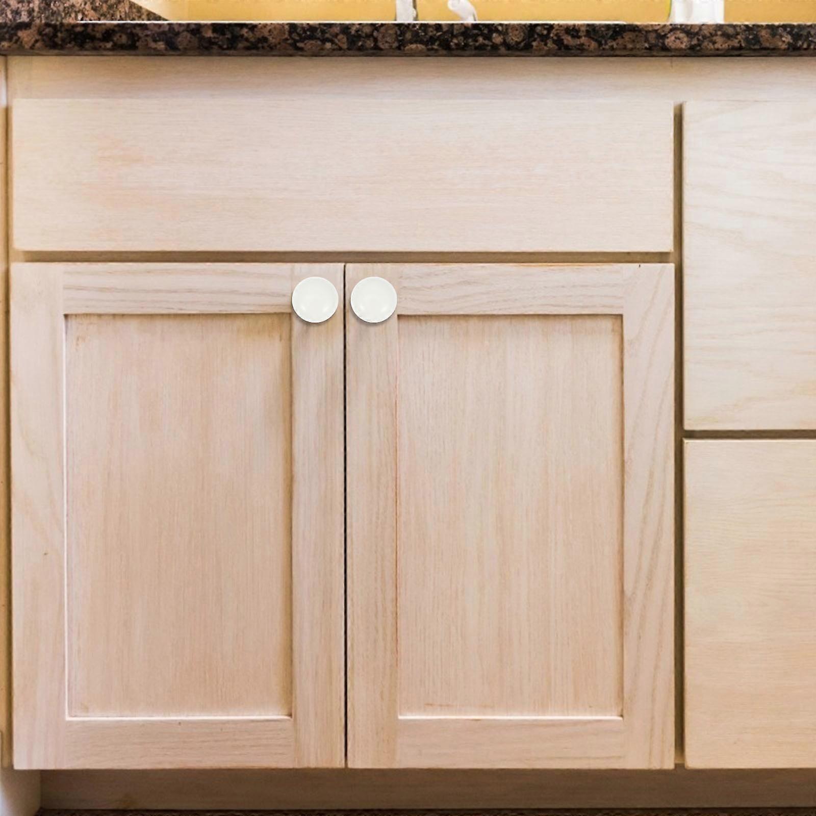 Wooden Drawer Handle Classic Pull Handles for Drawer 12Pcs White Pack