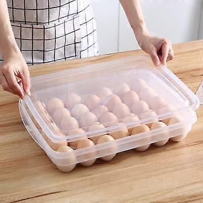 Egg Storage Container 34 Grid Transparent Stackable Egg Holder for Refrigerator MultiLayer Box