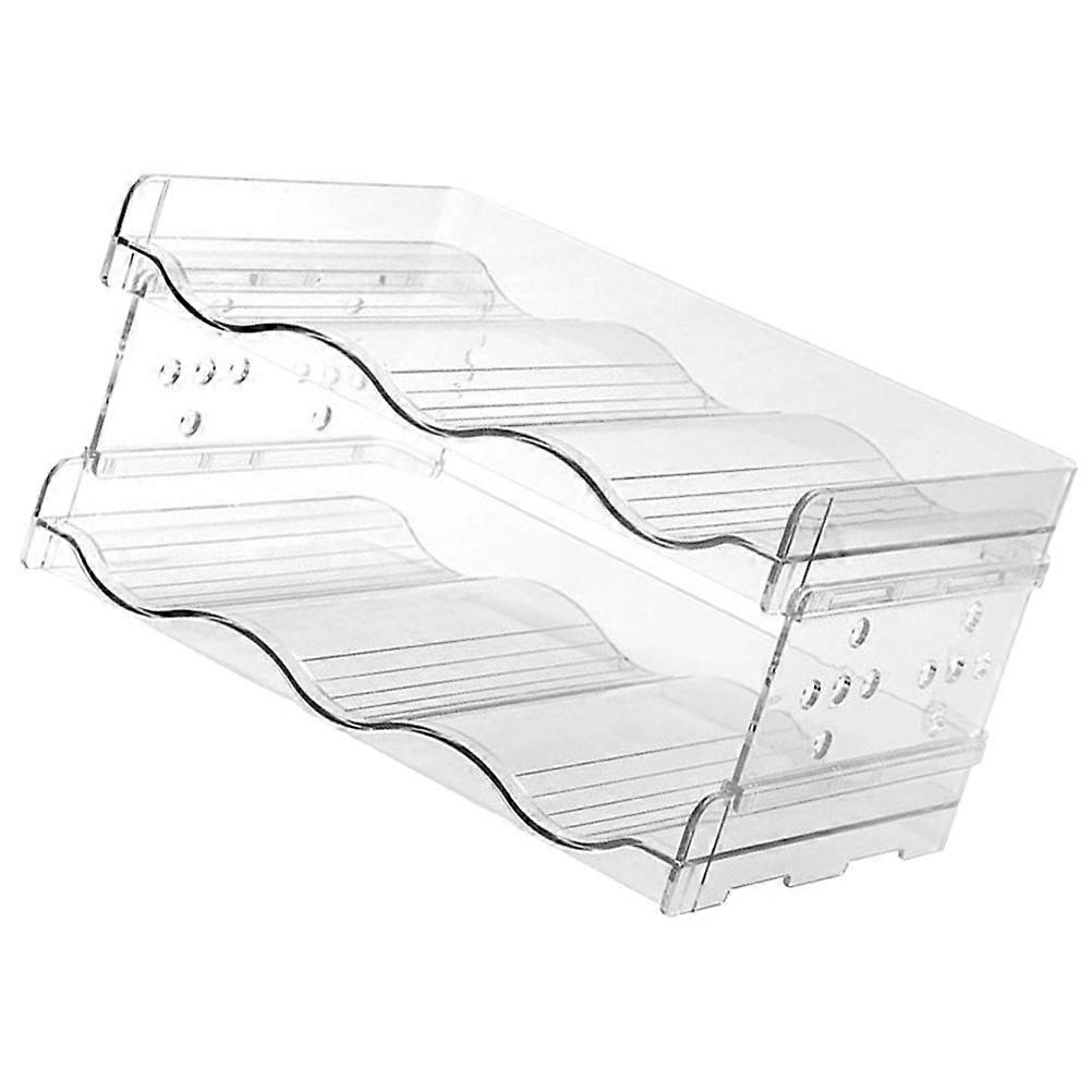 Water Organizer Rack Stackable Storage Shelf Transparent 28.50X20.50X14.60CM Sturdy Plastic Construction 1Set