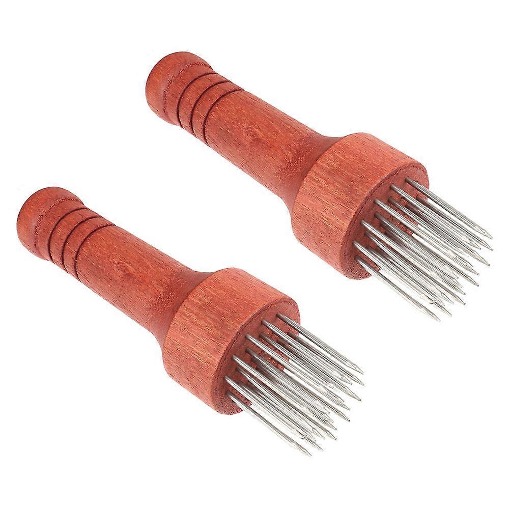 Stainless Steel Meat Tenderizer Weston Meat Tenderizing Tool Round Handle Kitchen Use 2Set