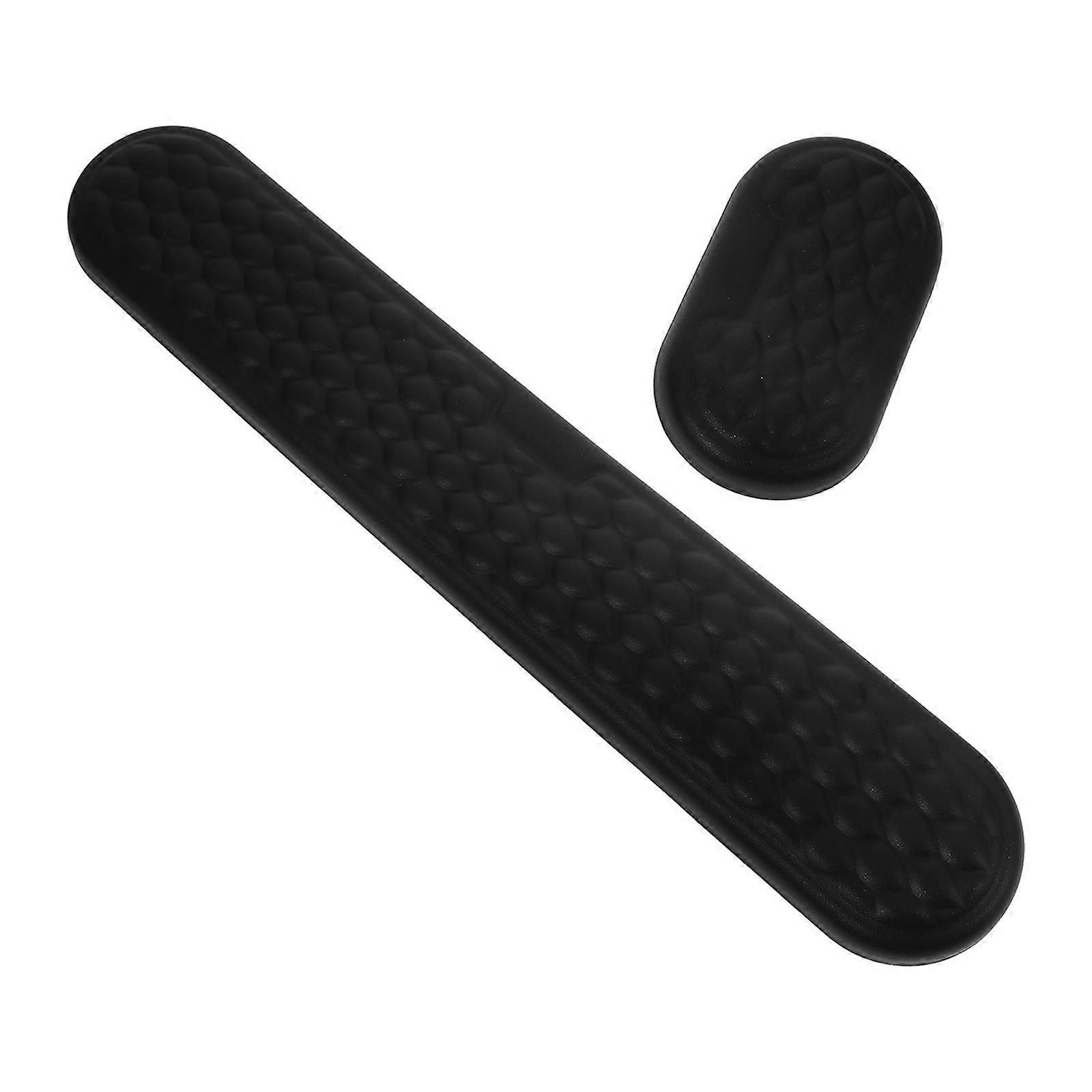 Ergonomic Keyboard Wrist Pad Support for Computer Use 2Sets Black