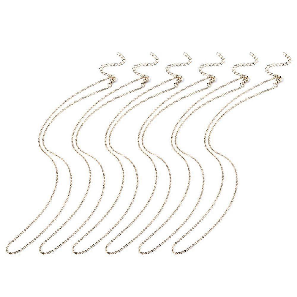 Conjunto de 6 colares de correntes de ferro douradas para mulheres, com 45 cm (17,7 polegadas) de comprimento.