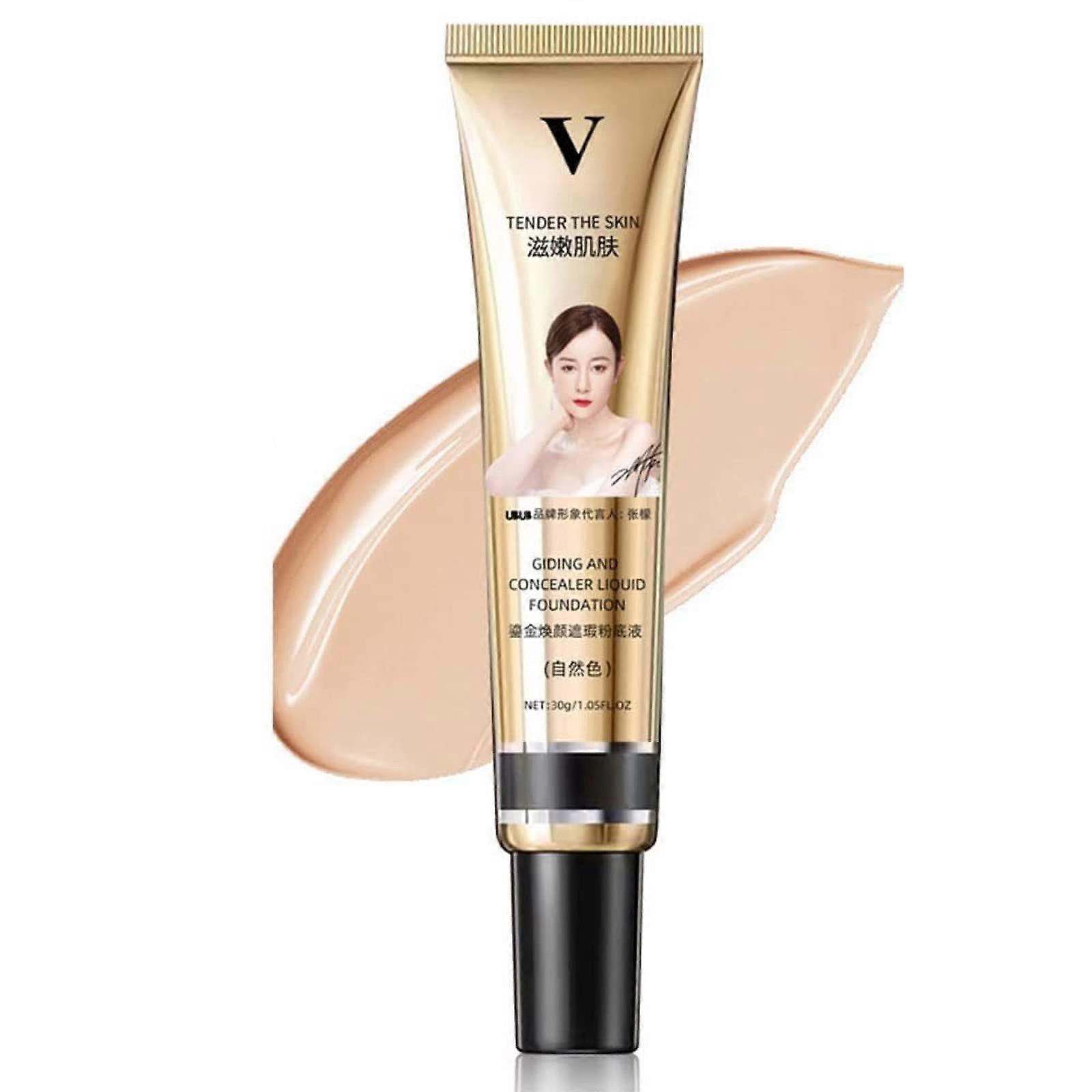 Liquid Foundation and Full Coverage Concealer, Waterproof Long Lasting Matte, Natural 30g