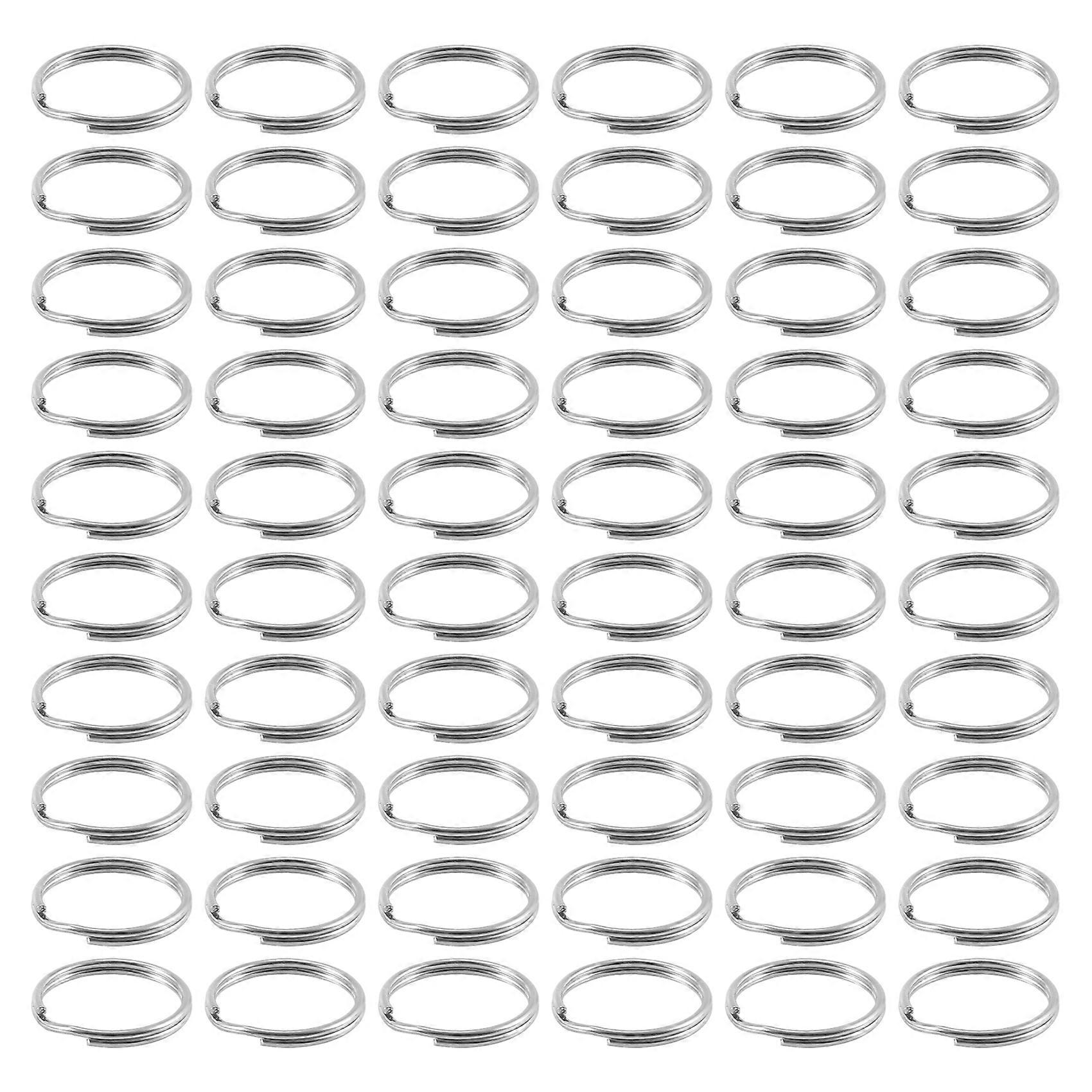60 Pcs 20mm Outside Dia Universal Split Key Rings Keychain Holders