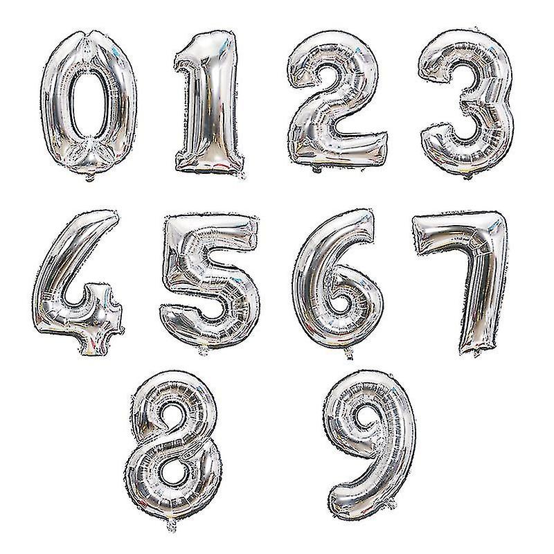 32 polegadas Número Decorações Decorações de Rosa Balões de Folha, cor5, prata