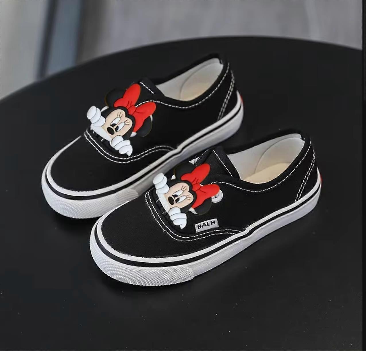 Disney Children Canvas Shoes Board Shoes Spring Autumn New Mickey mouse Girls Solid Color Sneakers Boys Soft Sole Casual Shoes