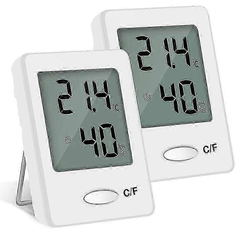 2PCS Portable High Accuracy Digital Indoor Hygrometer Temperature Humidity Thermometer (white)