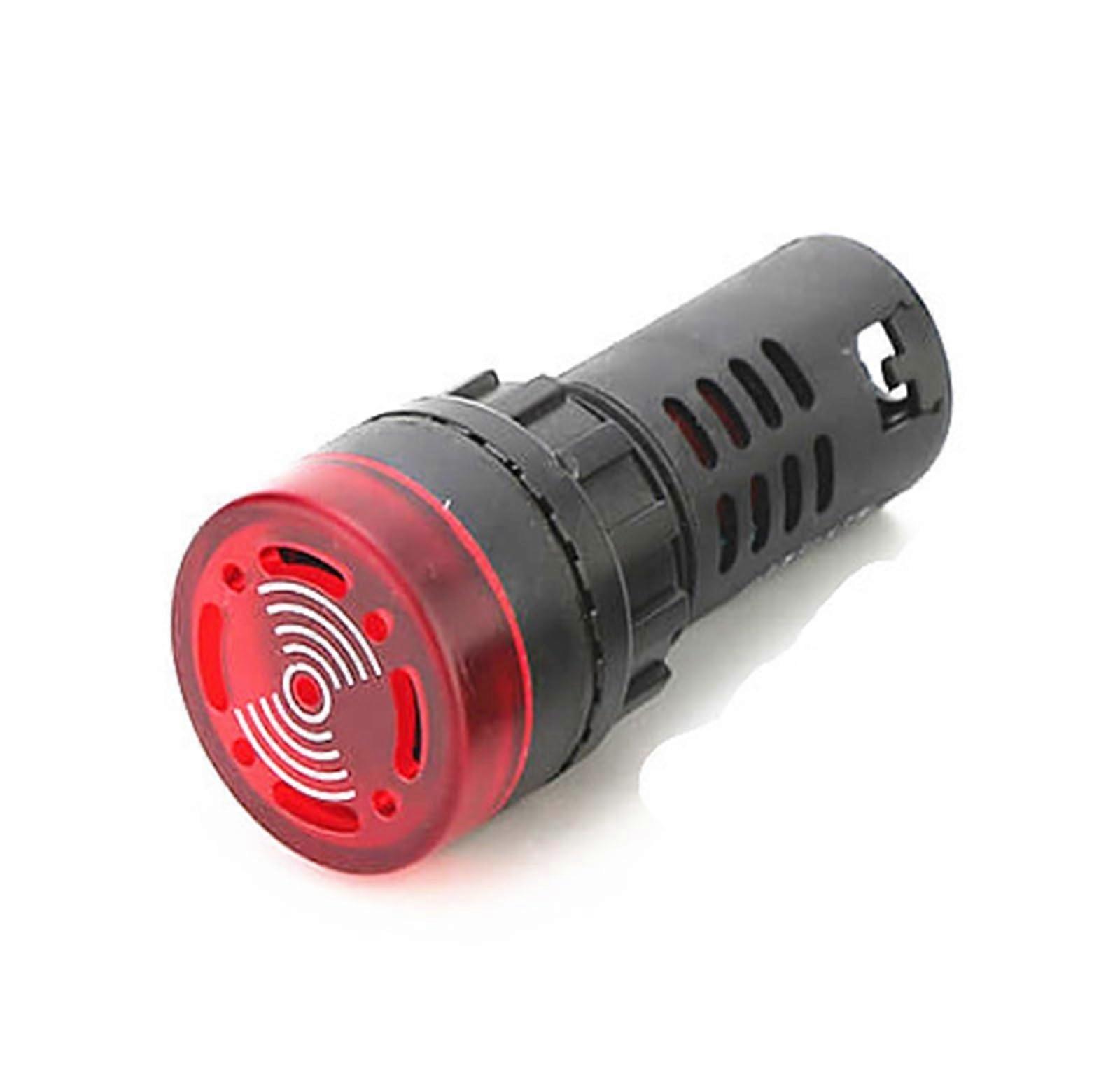 AD1622SM Alarm Buzzer with Bright Flashing Warning Light, AC DC Wide Voltage Panel Mount