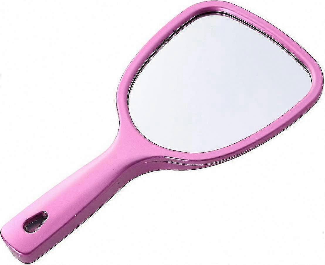 Double-Sided Round Makeup Mirror with Handle for Everyday Use