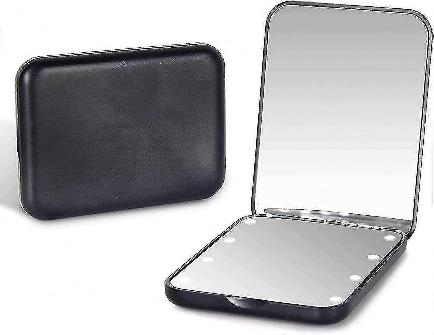 LED Lighted Compact Mirror for Travel and Makeup Portable Reflection Tool