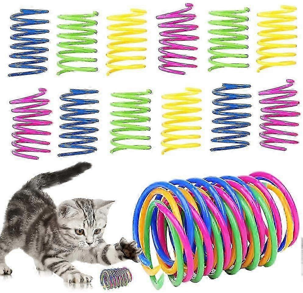 SQLX New 32pcs Cat Spring, Color Spiral Spring For Cat Interaction HK