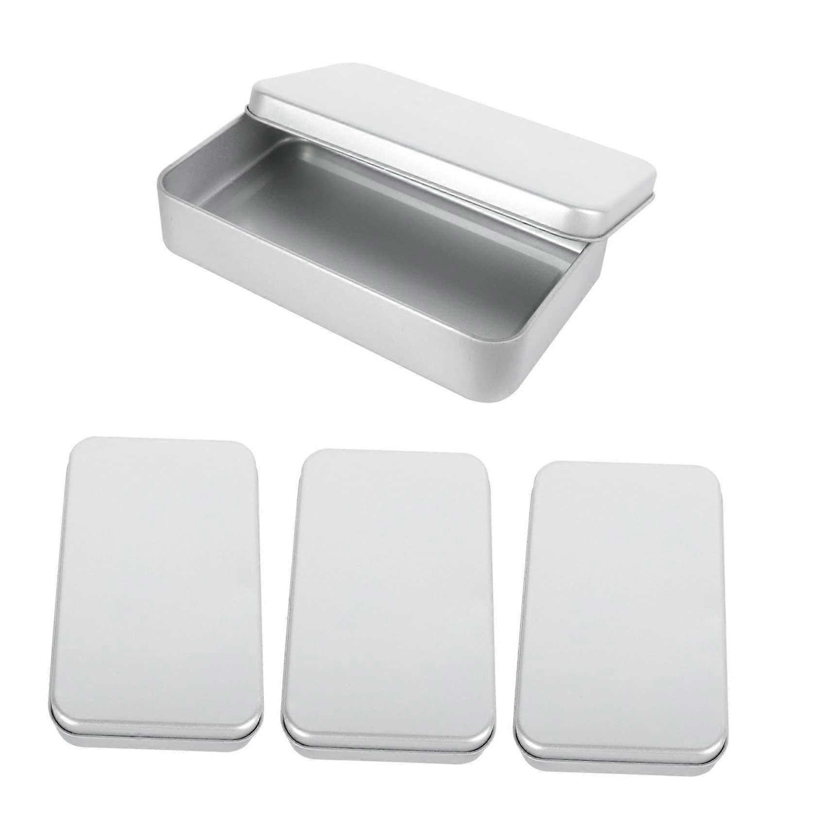 Rectangular Tin Storage Box with MoistureResistant Lid for Playing Cards and Small Items