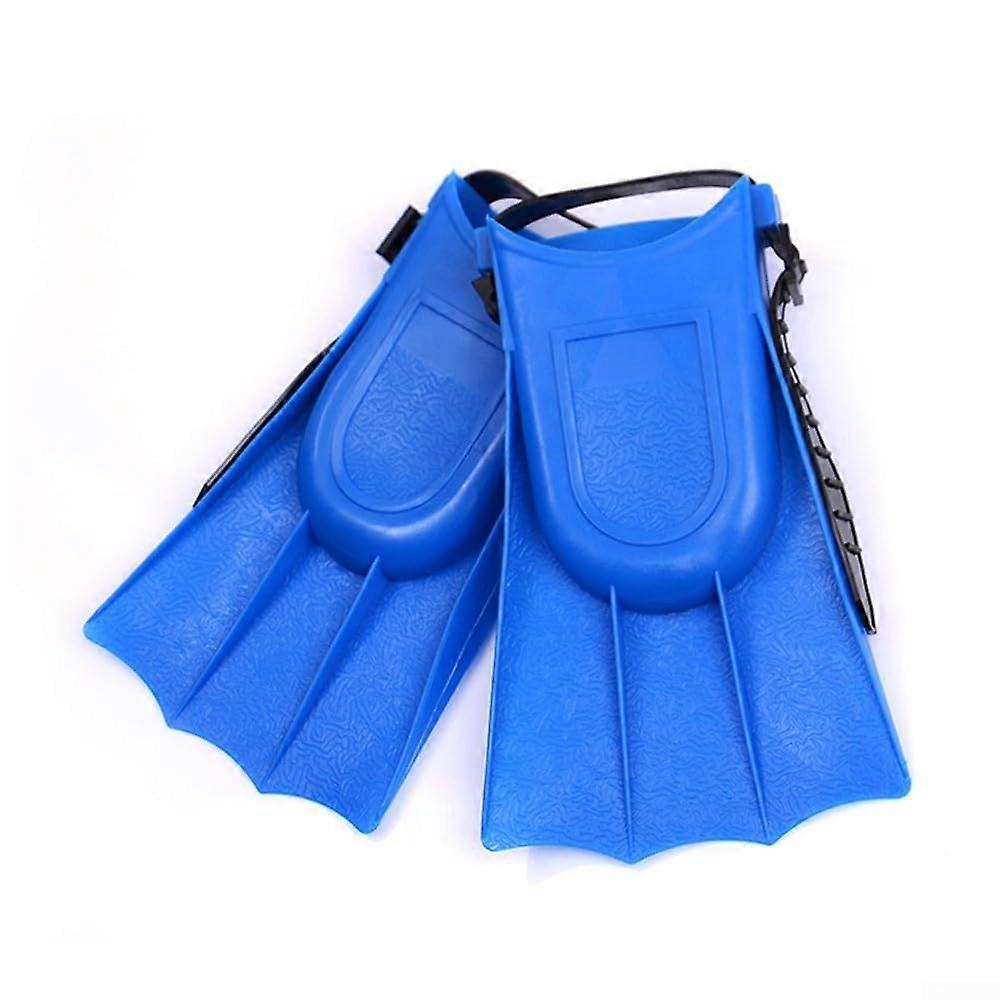 Kids Swim Fins Adjustable Fit with Non Slip Grip for Pool and Open Water Durable PVC Blue