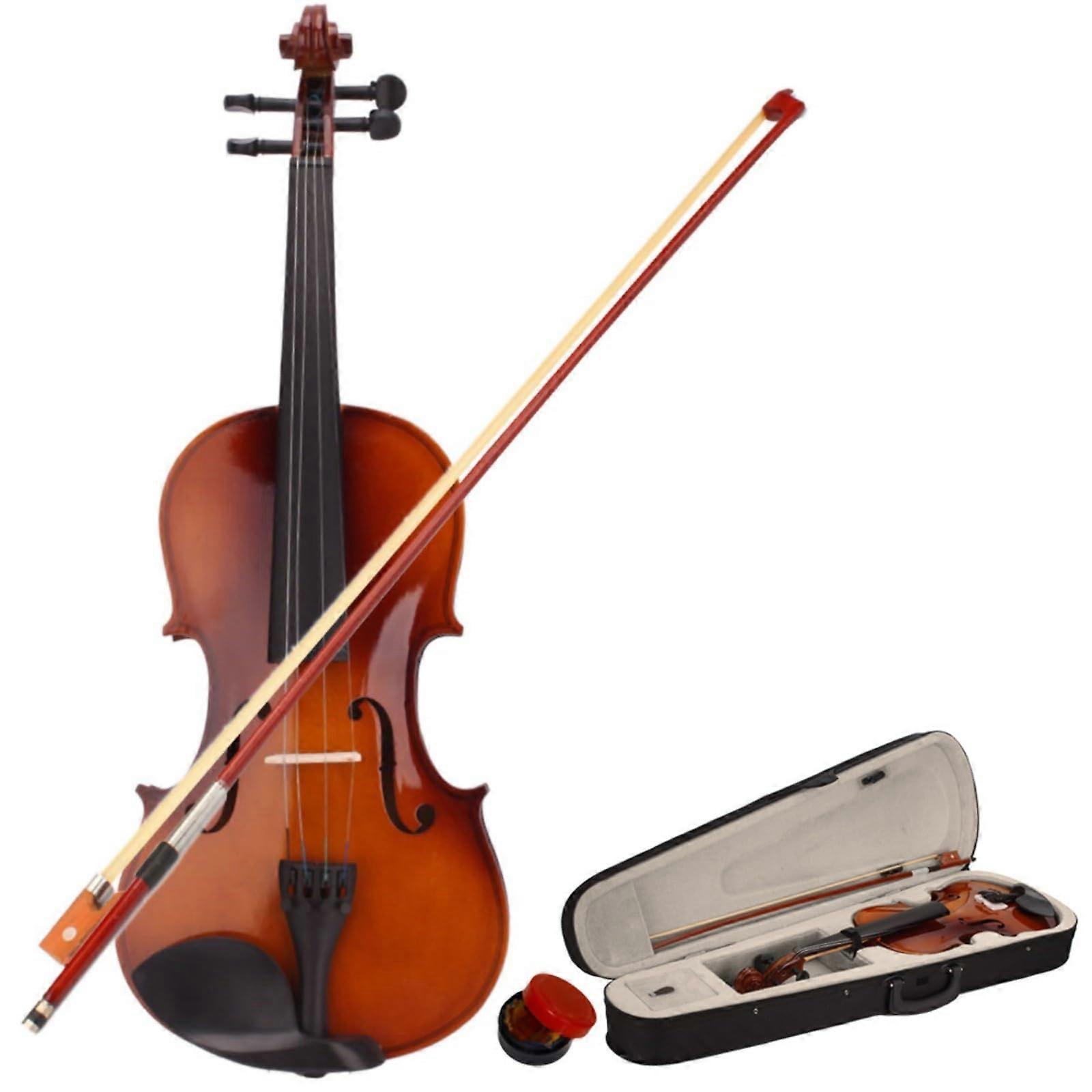 Full Size Beginner Violin Set with Bow and Case, Clear Warm Tone, Ready to Play for Learning
