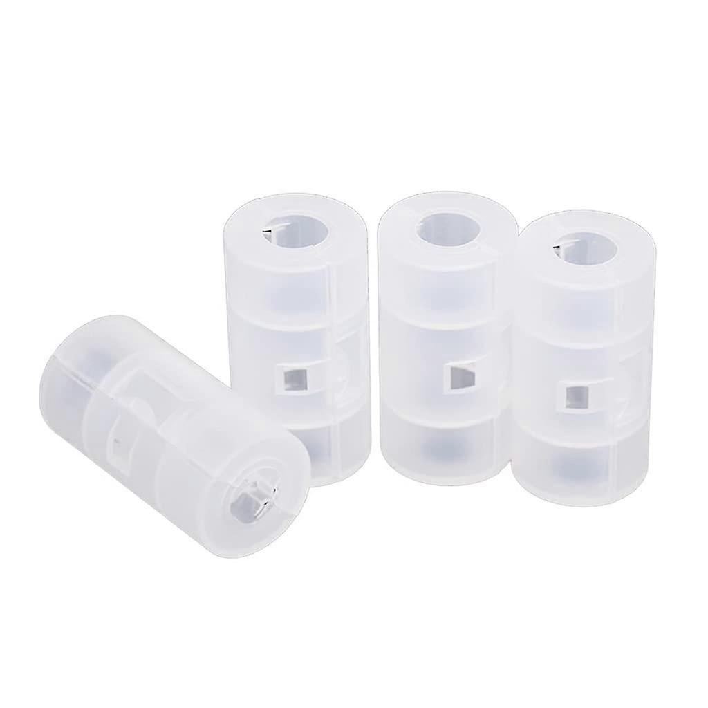 4Pcs AA to C Battery Adapter Conversion Case with Secure Battery Slot Compact Size for Electronics